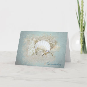 Carte Coquillages et anneaux mariages