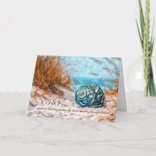 Carte Coquillages Sympathy sur la Beach Watercolor
