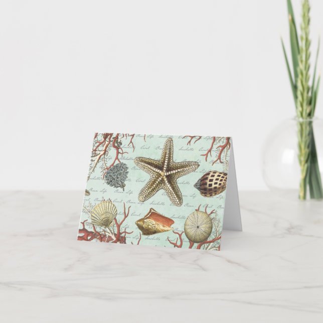 Carte Coquillages vintages...carte de note (Devant)