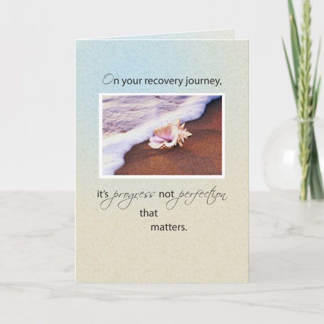 Carte Coquille sur la plage Progrès Encouragement sur la (Devant)