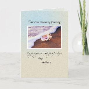 Carte Coquille sur la plage Progrès Encouragement sur la