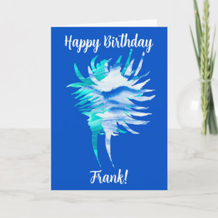 Carte coquilles de conque silhouette bleu-aqua