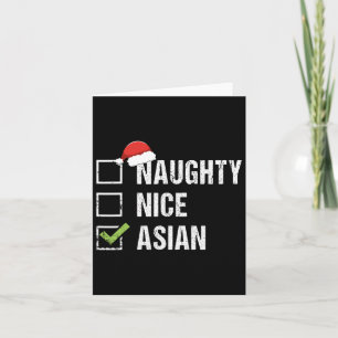 Carte Coquin Gentil Asie Asie Chapeau de Père Noël Cadea