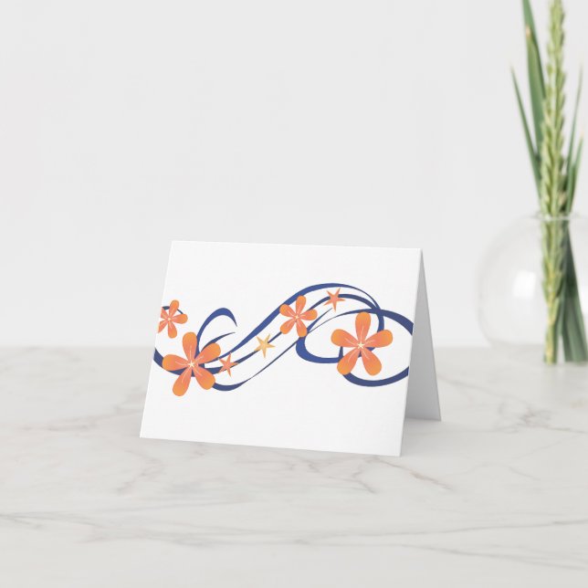Carte Coral Blue Tropical Design (Devant)
