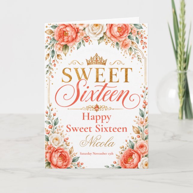 Carte Coral Ivoire Péché Sweet Seize Ans (Devant)