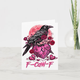Carte Corbeau drôle F-caw-f Saint-Valentin Oiseau noir F