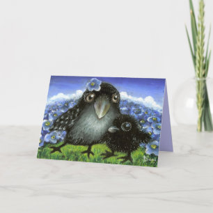 Carte Corbeau mère et bébé