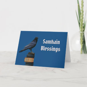 Carte Corbeau ou Corbeau et livres Samhain