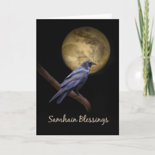 Carte Corbeau ou corneille Samhain Blessings celtiques