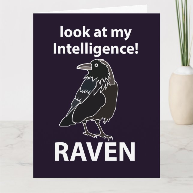 Carte Corbeau Regarde Mon Intelligence Corbeau (Devant)