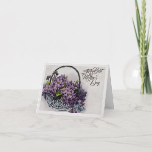 Carte Corbeille de Fleurs Vintage – Épanouissement de la
