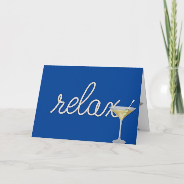 Carte Corde d'anniversaire "relax" texte avec martini ve (Devant)