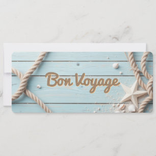 Carte Corde en bois bleu marine Starfish