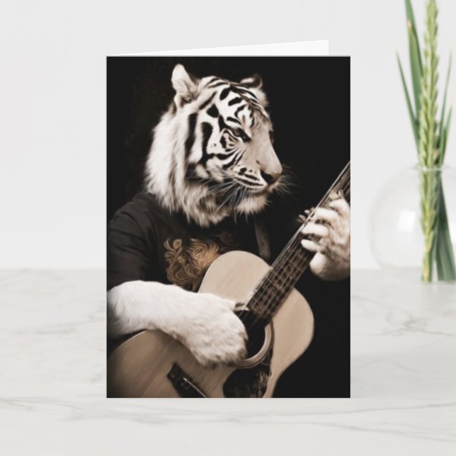 Carte Cordes de Tigre – Art Musical Élégant (Devant)