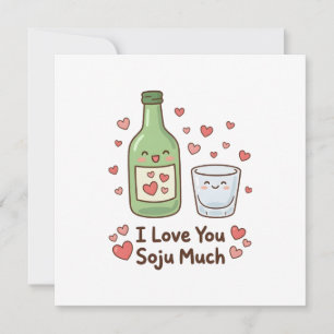 Carte Coréen Je T'aime Tellement Soju Mignon