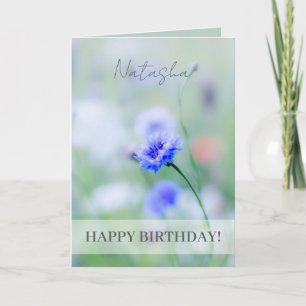 Carte Corfleur bleu Personnalisé Joyeux Anniversaire