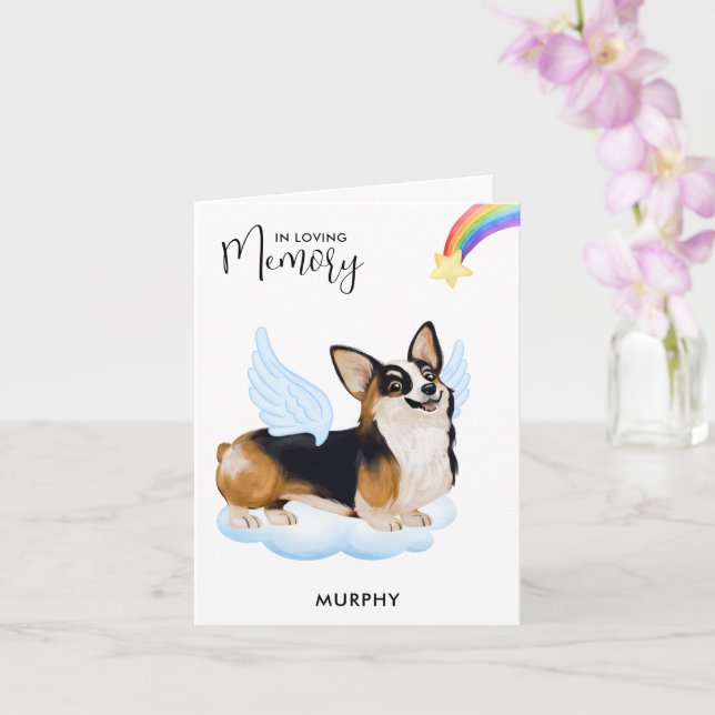Carte Corgi Chien Angel Memorial Animaux Perdre la sympa (Orchidée)