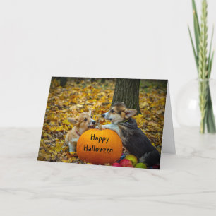 Carte Corgi Chien Citrouille Automne Photo Halloween