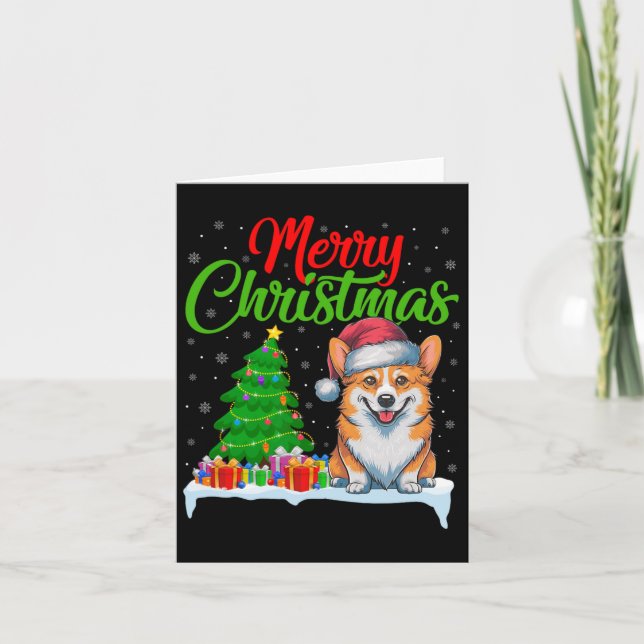 Carte Corgi Chien Feux de Noël Feux de Noël Fantastique  (Devant)