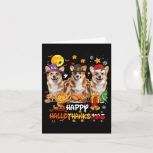 Carte Corgi Chien Joyeux Halloween Thanksgiving Joyeux C