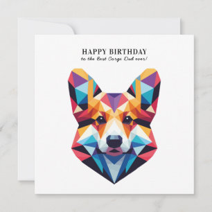 Carte Corgi Chien Papa Moderne Personnalisé Anniversaire