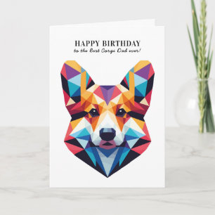 Carte Corgi Chien Papa Moderne Personnalisé Anniversaire