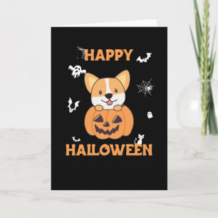 Carte Corgi Dans Citrouille Chien Mignon Joy Halloween