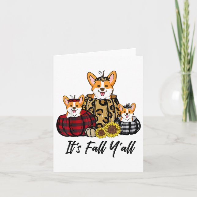 Carte Corgi Dans Le Citrouille Leopard L'Automne Thanksg (Devant)