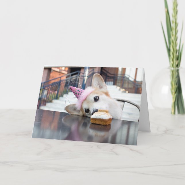Carte Corgi de gâteau d'anniversaire (Devant)