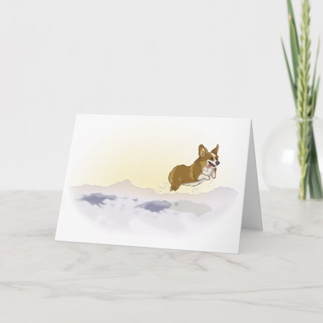 Carte Corgi de neige (Devant)