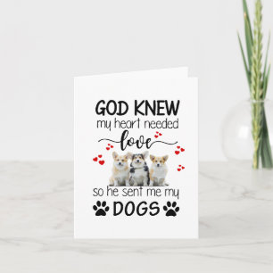 Carte Corgi Dieu Sait Mon Coeur Besoin D'Amour Corgi Ama