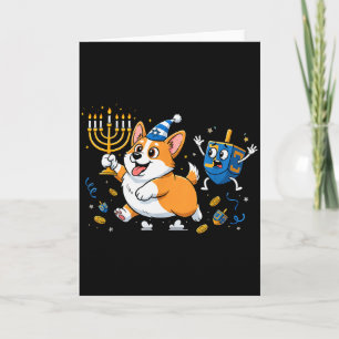 Carte Corgi Dreidel Menorah Hanukkah Enfants Femmes M Dr