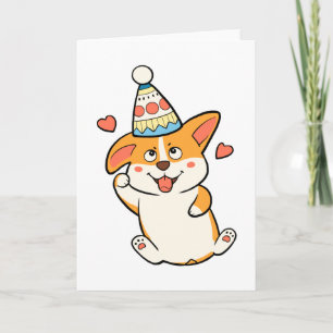 Carte Corgi fête d'anniversaire