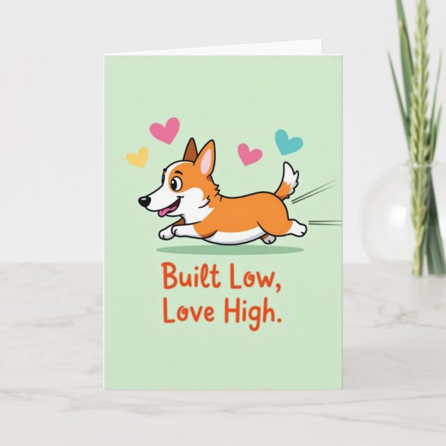Carte Corgi Hearts Love High Card (Devant)