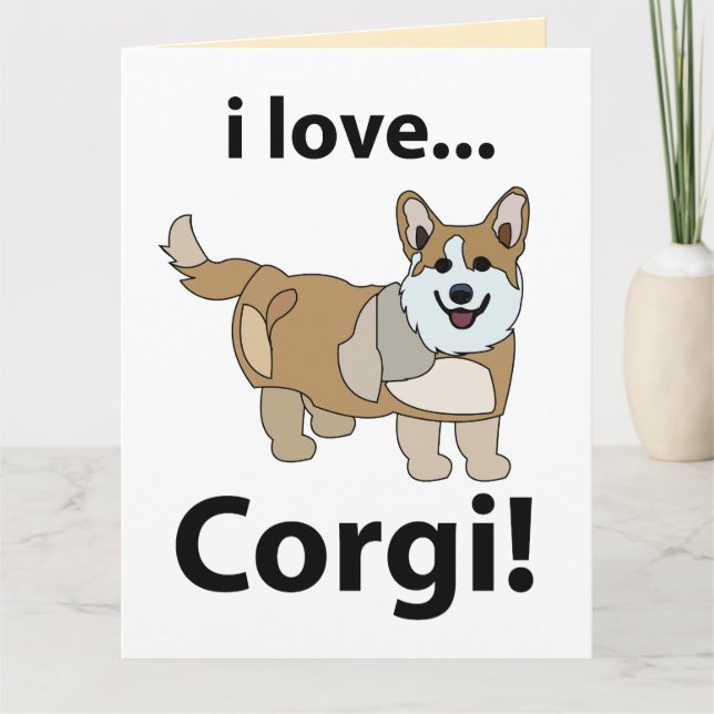 Carte Corgi J'adore Corgi  (Devant)
