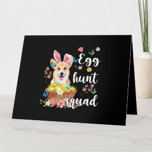 Carte Corgi Joyeuse Fête de Pâques Équipe de chasse aux 