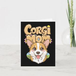 Carte Corgi Maman Printemps Floral Design - Pâques Corgi