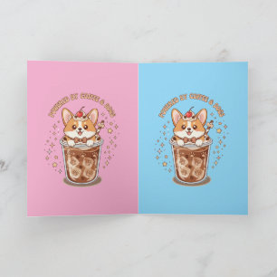 Carte Corgi Mignon Alimenté par le Café et les Chiens