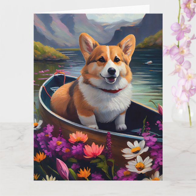 Carte Corgi sur une pagaie : une aventure Pittoresque (Orchidée)