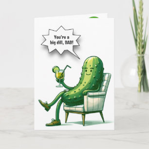 Carte Cornichon du jour de la fête des pères avec cockta