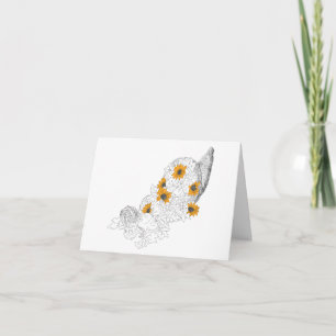 Carte Cornucopia Tournesols Citrouilles