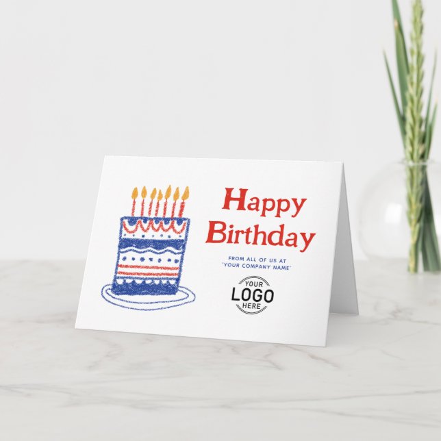 Carte Corporate Logo Fun Simple Cake Business Birthday (Devant)