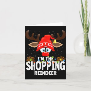 Carte Correspondance de Noël Je suis le renne de shoppin