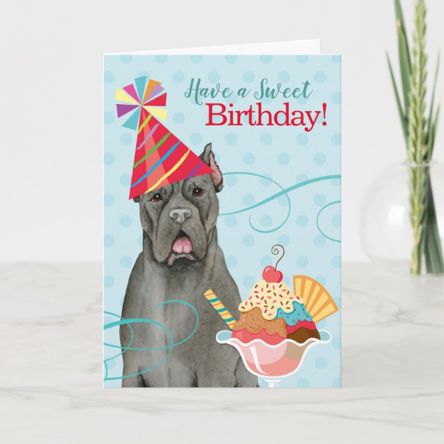 Carte Corso Cane Anniversaire Douce (Devant)