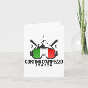 Carte Cortina D'ampezzo Italie Station de ski Rétro