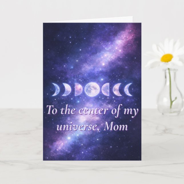 Carte Cosmic Moon Phases Mother’s Day Card (Petite plante)