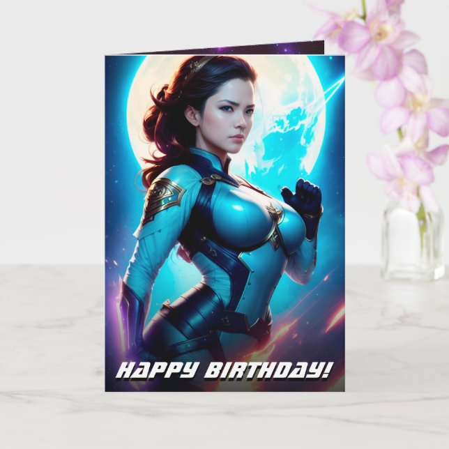 Carte Cosmic Retro 50's Sci-Fi Nova Space Ranger (Orchidée)