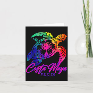 Carte Costa Maya Mexique Tie Dye Tortue de Mer Hibiscus 