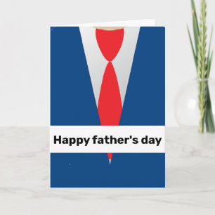 Carte Costume bleu cravate rouge fête des pères