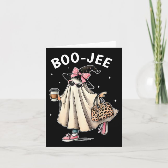 Carte Costume Boo-jee Fantôme Saison Éffrayante Mignonne (Devant)